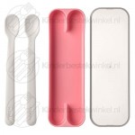 Mio feeding spoon set deep pink 2-pieces