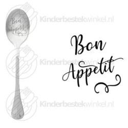 Bon appetit text spoon