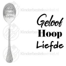 Geloof hoop liefde tekstlepel