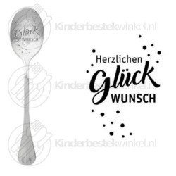 Herzlichen Gluck Wunsch tekstlepel
