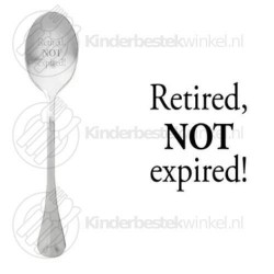 Retired Not Expired text spoon