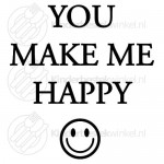 You make me happy tekstlepel