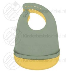 Catchie slabbetjes set sage yellow