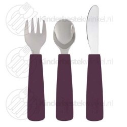 Feedie peuterbestek plum 3-delig