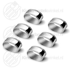 Servettring set oval silverpläterad 6-delar