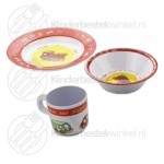 Voertuigen kinderset melamine rvs 6-delig Voertuigen kinderset melamine 6-delig