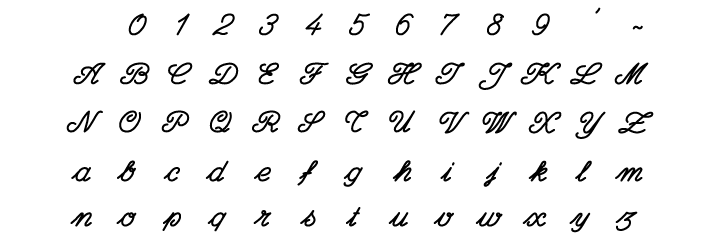 Engraving font script-letters
